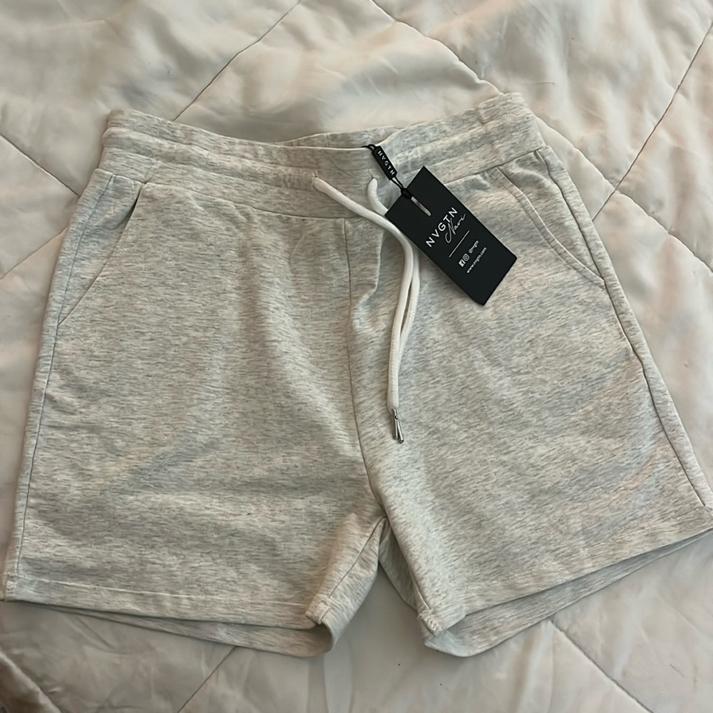NWT NVGTN Light Gray Gym Shorts